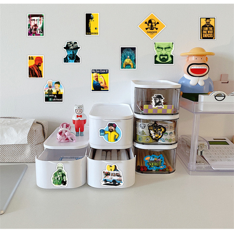 50Pcs Calssical TV Series Breaking Bad Stickers Walter White Graffiti Kids Toy Skateboard Car Motorcycle Bicycle Sticker Decals