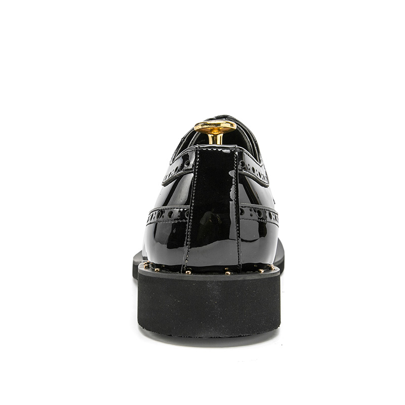Brogues Men Shoes British Patent Leather PU Carved Lace Up Fashion Business Casual Wedding Party Everyday Versatile AD046
