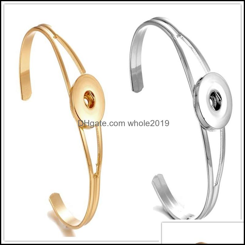 Cuff Noosa Snap Bracelet Jewelry Sier Gold Ginger Buttons Cuff Bangle Fit Diy 18Mm Snaps Classic Drop Delivery 2021 Brace Dhseller2010 Dh4Vq