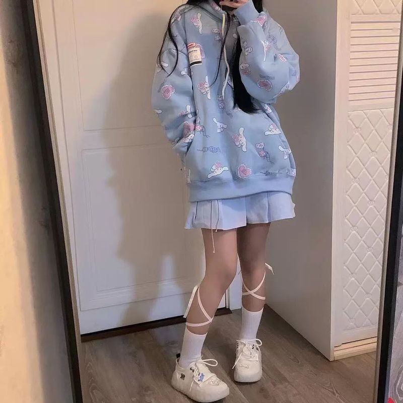 Women s Hoodies Sweatshirts Anime Graphic Long Sleeve Kawaii Casual Hoodie Women Harajuku Fairycore Cute Shirt Y2k Aesthetic Alt Clothes Korean Fashio