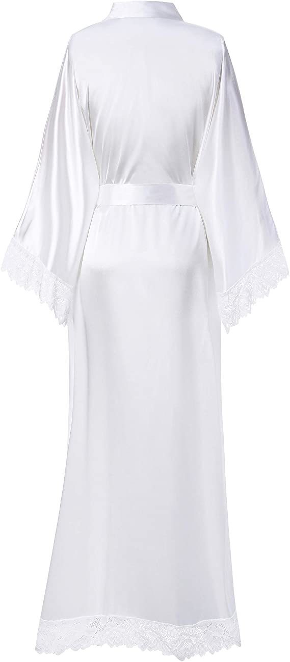 Women's Robe Silk Satin Lace s Bridesmaid Bride s Wedding Long Bathrobe Womens Lingerie 220830