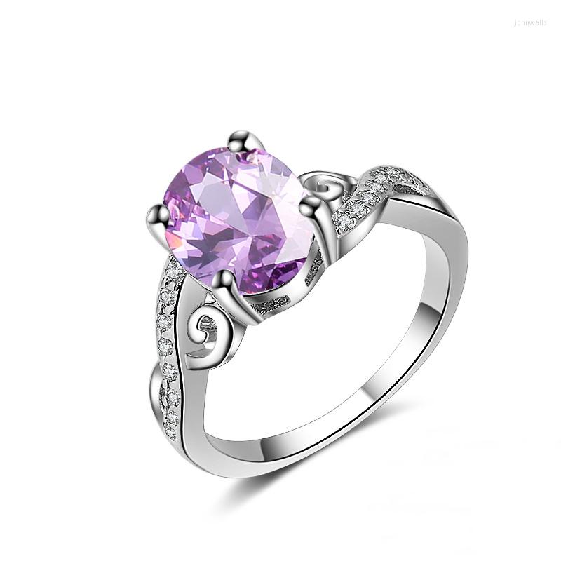 Wedding Rings TENGTENGFIT Fashion Silver Color For Women Oval Shape Amethyst Zircon Gemstone Finger Jewelry Engagement Party
Wedding Rings TENGTENGFIT Fashion Silver Color For Women Oval Shape Amethyst Zircon Gemstone Finger Jewelry Engagement Party