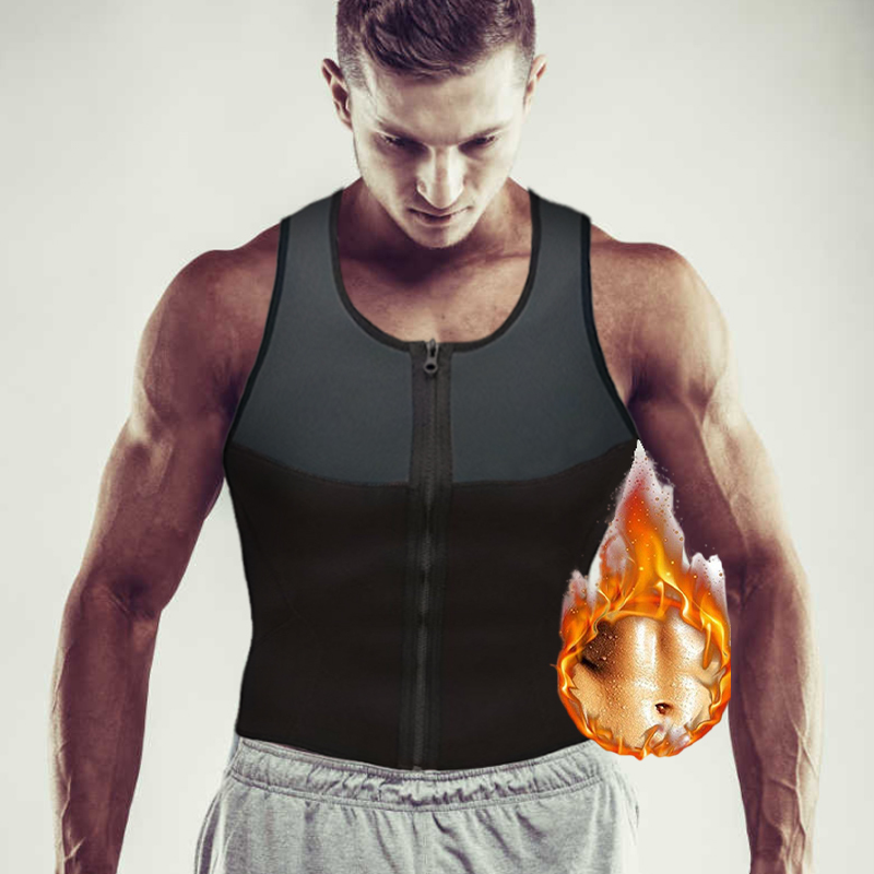 Men's Body Shapers Shaper Wear Vest Neoprene Sweating Abdomen Zipper Splicing Fitness V neck Sauna Suit Corset Top Shirt Bodysuit Slimming 220830