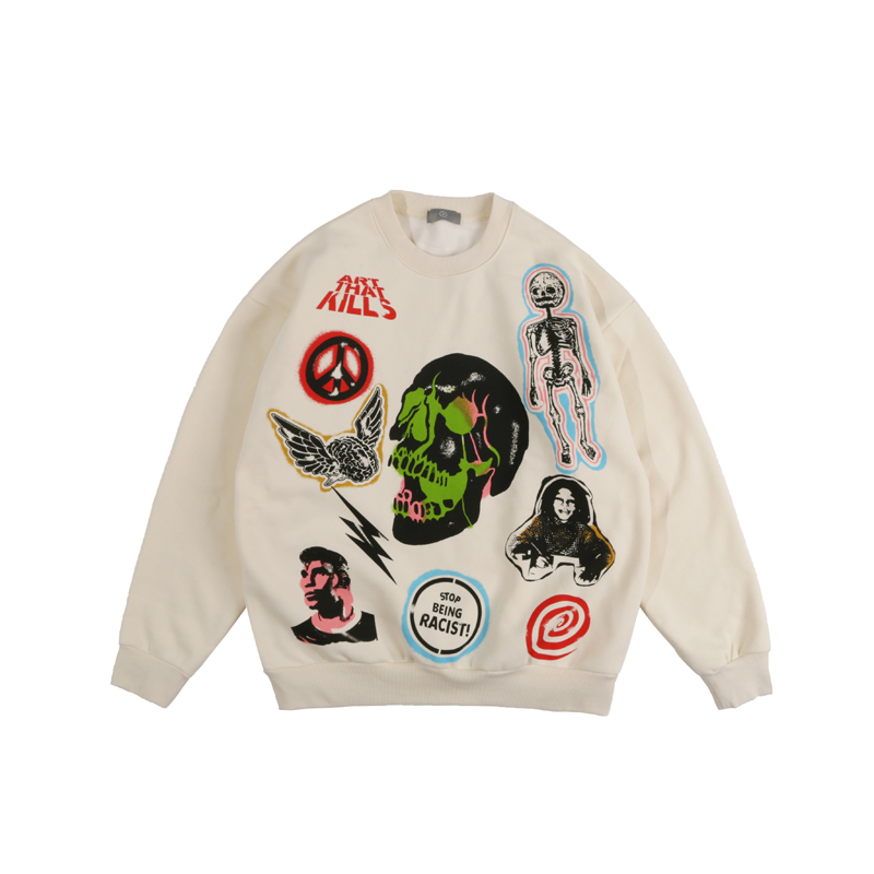 22fw Autumn Winter USA Number Oversize Hoodie Casual Skulls Warm Skateboard Crew Neck Fleece Pullover Sweatshirt, Beige letter
22fw Autumn Winter USA Number Oversize Hoodie Casual Skulls Warm Skateboard Crew Neck Fleece Pullover Sweatshirt, Beige letter