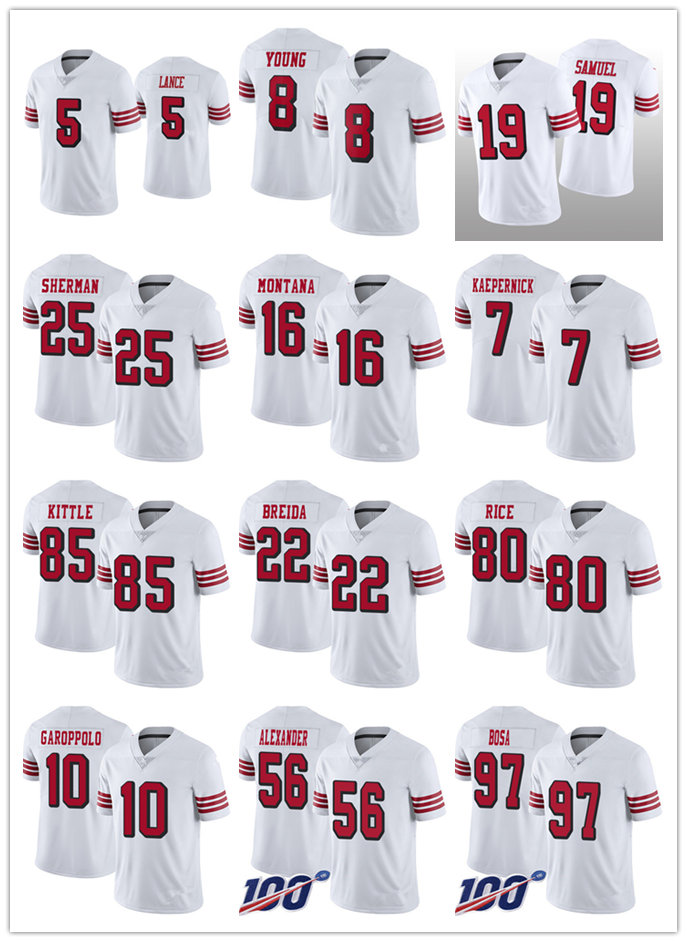 Jersey San Francisco''49ers''MEN''NFL''Women Steve Young Trey Lance George Kittle Jimmy Garoppolo Nick Bosa Deebo Samuel Color Rush Limited Retired, 11
Jersey San Francisco''49ers''MEN''NFL''Women Steve Young Trey Lance George Kittle Jimmy Garoppolo Nick Bosa Deebo Samuel Color Rush Limited Retired, 11