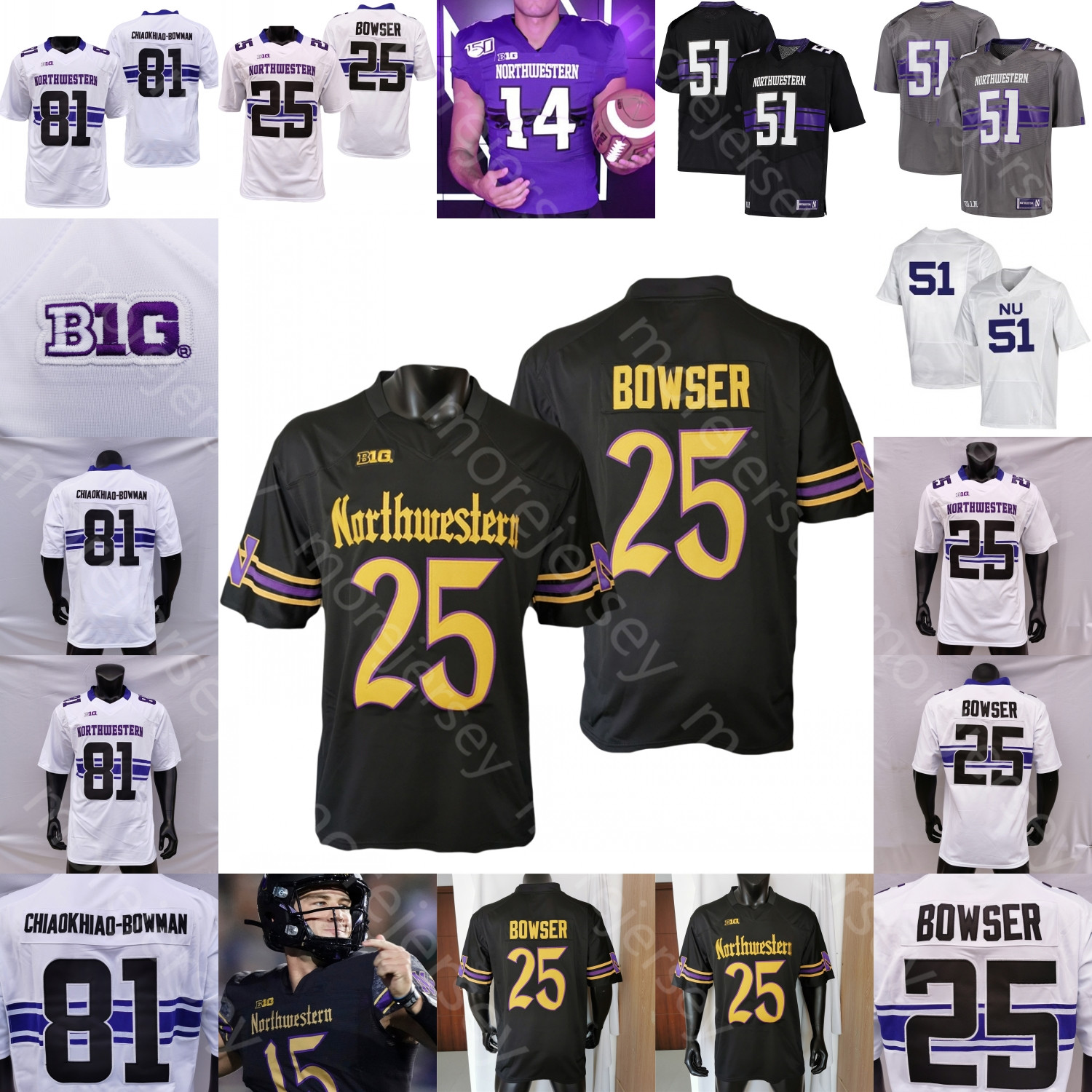 Northwestern Wildcats Football Jersey NCAA College Xander Mueller Ryan Hilinski Evan Hull Cam Porter Malik Washington Raymond Niro III Gordon Navarro III