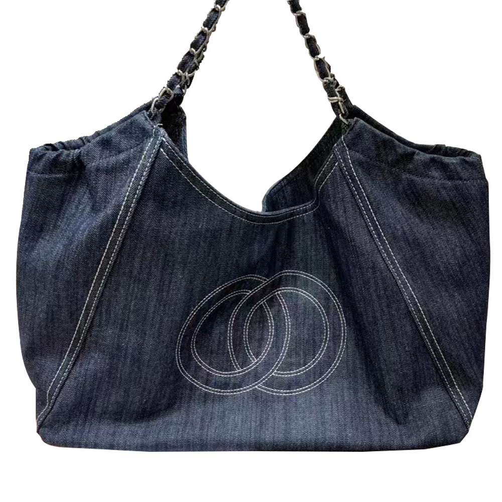 Women's Luxury Design Denim Chain Tote Bag Large Shopper Fashion Shopping Bag, Deep blue
Women's Luxury Design Denim Chain Tote Bag Large Shopper Fashion Shopping Bag, Deep blue