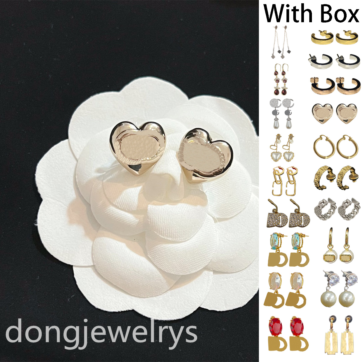Luxury Designer Earrings Vintage Cuff Stud Earring Hoops Gold Earrings Women Heart-Shaped Charming Letter Pendant Jewelry Dongjewelrys
Luxury Designer Earrings Vintage Cuff Stud Earring Hoops Gold Earrings Women Heart-Shaped Charming Letter Pendant Jewelry Dongjewelrys