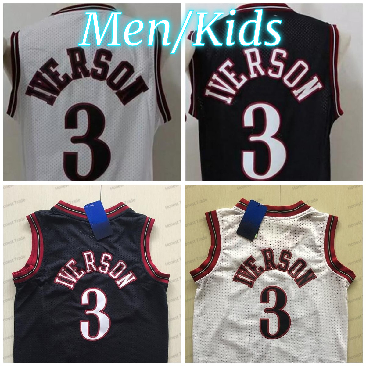 Retro Mens Youth Basketball Jersey 3 Allen Iverson Basketball Stitched Men Kids Jerseys, Mens jersey s-2xl
Retro Mens Youth Basketball Jersey 3 Allen Iverson Basketball Stitched Men Kids Jerseys, Mens jersey s-2xl