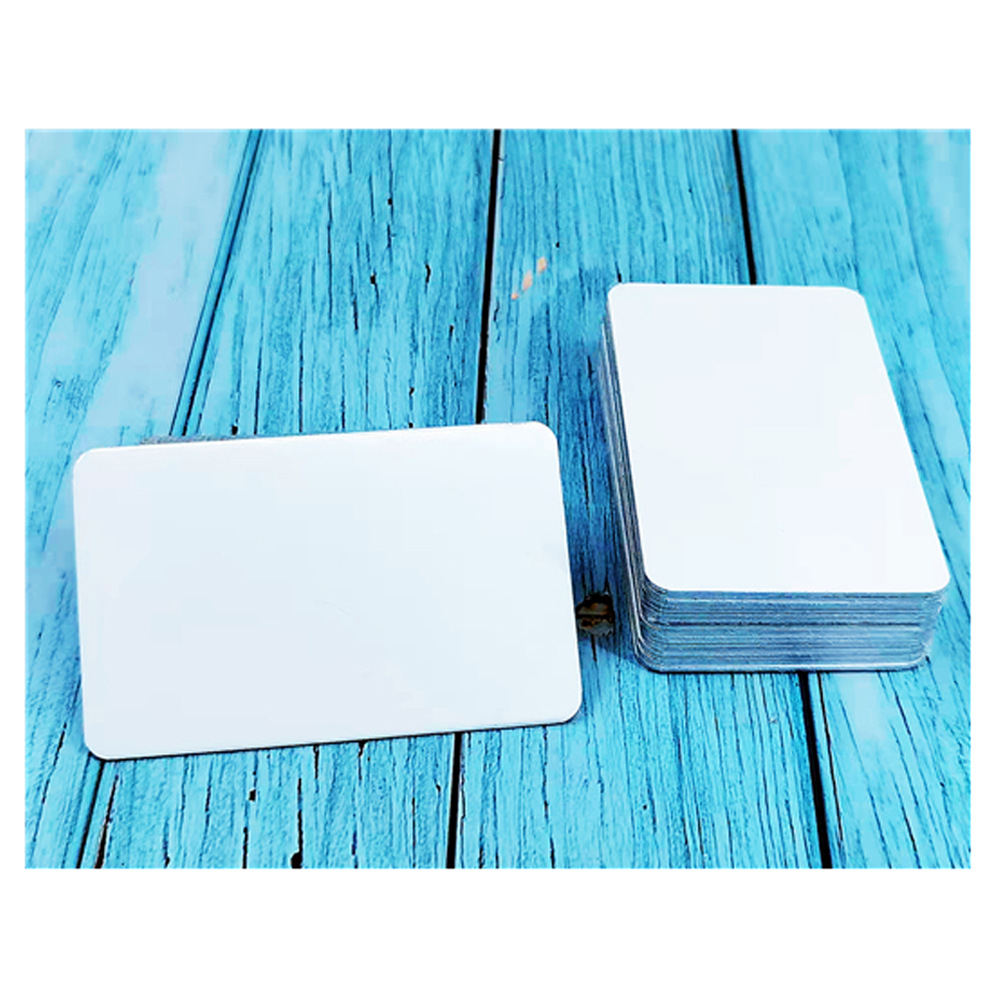 Sublimation Blank Metal Business Cards files 86x54mm White Aluminum Name Card for Heat Transfer Color UV Print Blanks 0.22mm