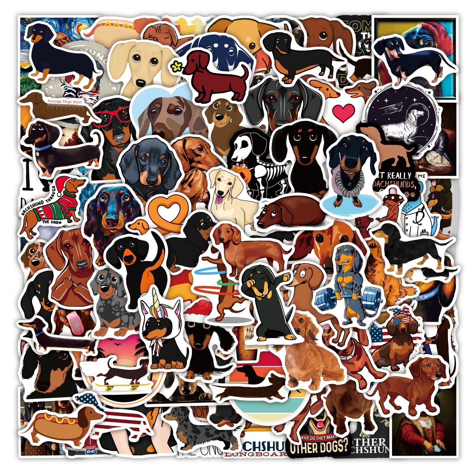 100Pcs Dachshund Stickers Skate Accessories Waterproof Vinyl Dog Sticker for Skateboard Laptop Luggage Water Bottle Car Decals Kids Gifts Toys
100Pcs Dachshund Stickers Skate Accessories Waterproof Vinyl Dog Sticker for Skateboard Laptop Luggage Water Bottle Car Decals Kids Gifts Toys