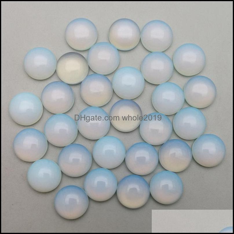 Stone 12Mm Flat Back Quartz Loose Stone Round Cab Cabochons Chakras Beads For Jewelry Making Healing Crystal Wholesale Dr Dhseller2010 Dhdrt