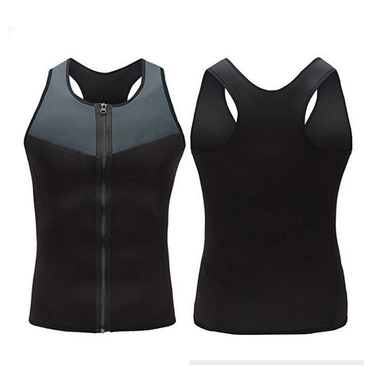 Men's Body Shapers Shaper Wear Vest Neoprene Sweating Abdomen Zipper Splicing Fitness V neck Sauna Suit Corset Top Shirt Bodysuit Slimming 220830