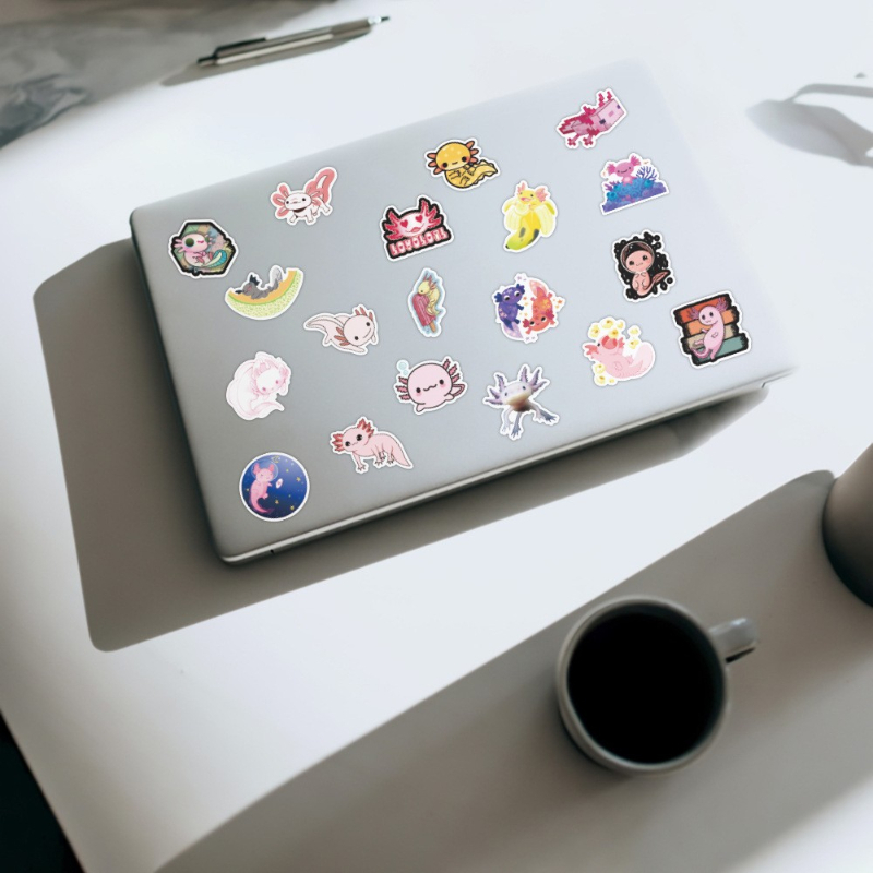 50Pcs Funny Cute Animal Axolotl sticker Graffiti Kids Toy Skateboard Car Motorcycle Bicycle Sticker Decals