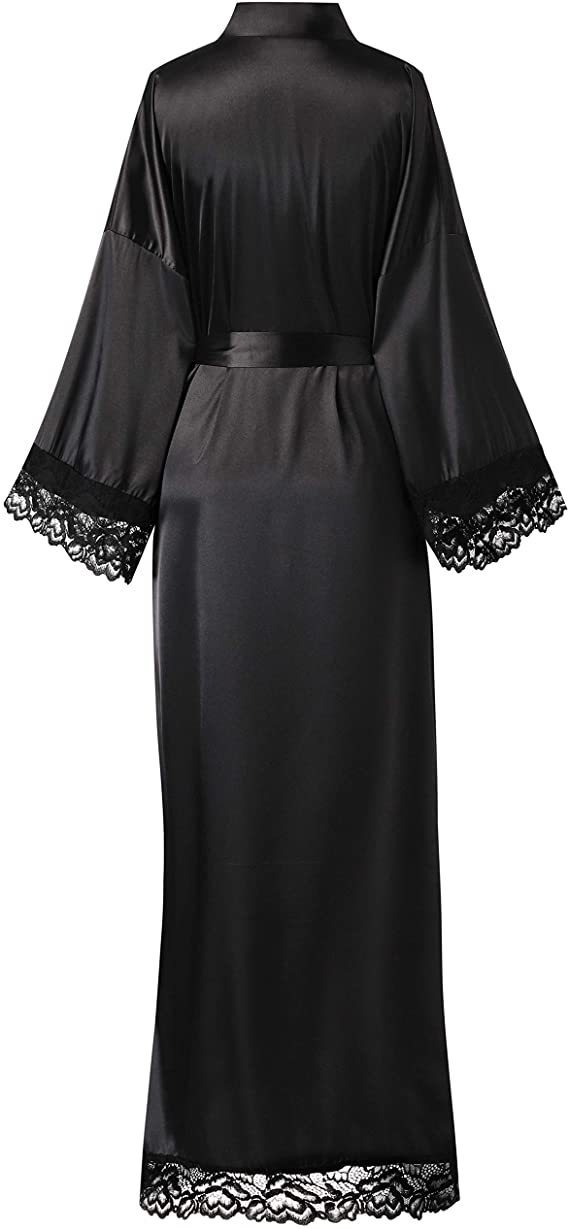 Women's Robe Silk Satin Lace s Bridesmaid Bride s Wedding Long Bathrobe Womens Lingerie 220830