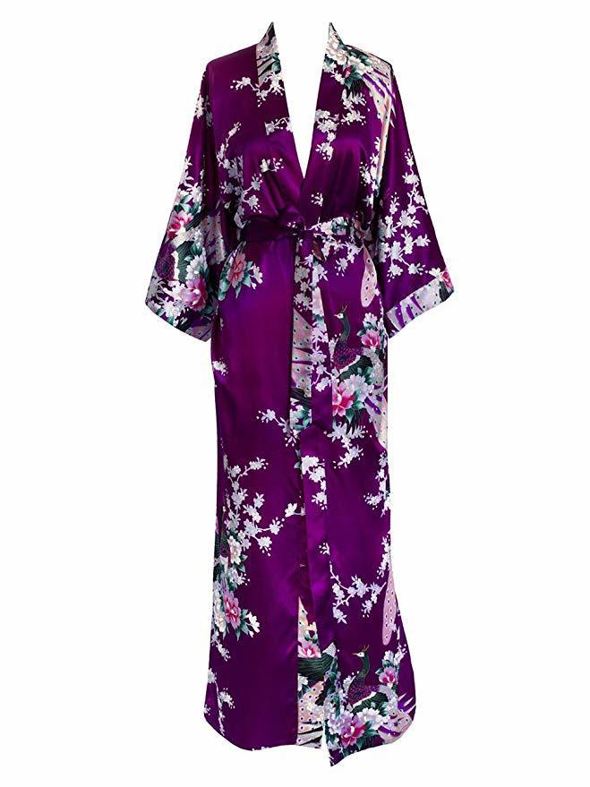 Women's Robe FZSLCYIYI Kimono Sexy FlOral bridal Bridesmaid s Woman Flower Party Wedding Long Sleepwear Bathrobe 220830