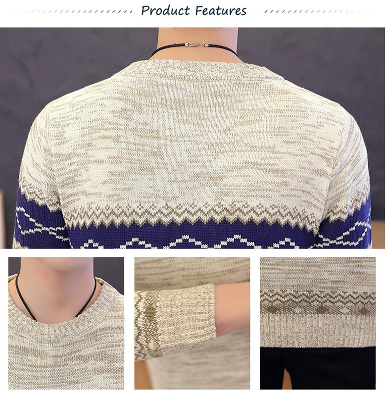Men's Sweaters Korea Grey Sweaters And Pullovers Men Long Sleeve Knitted Sweater High Quality Winter Pullovers Homme Warm Navy Coat 3xl est 22083