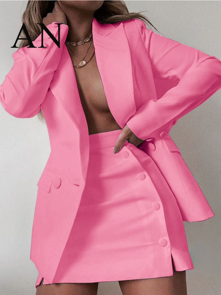 Two Piece Dress Women's Office Professional Suit Small Coat Short Skirt Twopiece 2 Set Plus 220830
