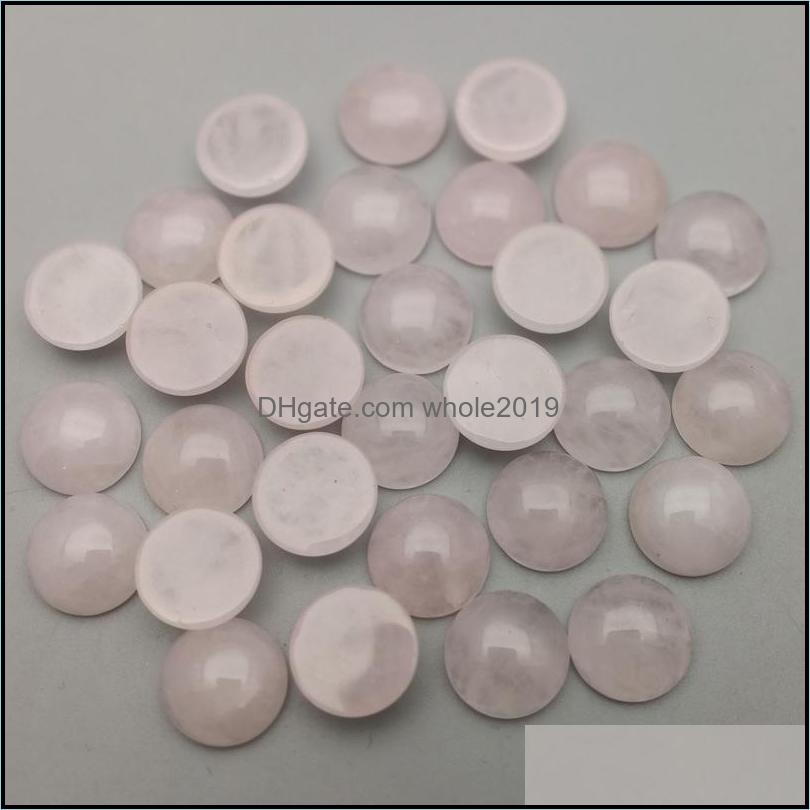 Stone 12Mm Flat Back Quartz Loose Stone Round Cab Cabochons Chakras Beads For Jewelry Making Healing Crystal Wholesale Dr Dhseller2010 Dhdrt