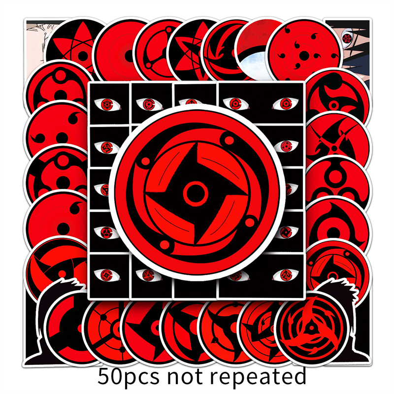 50pcs Anime uzumaki Stickers Sharingan Eye Graffiti Kids Toy Skateboard Car Motorcycle Bicycle Sticker Decals