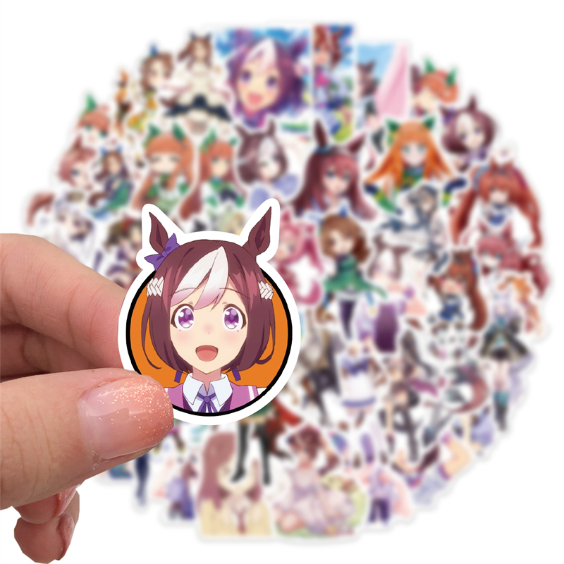 50Pcs cartoon Anime Pretty Derby Sticker Special Week Figure Graffiti Kids Toy Skateboard Car Motorcycle Bicycle Sticker Decals