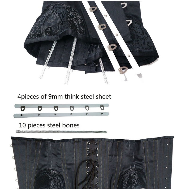 Women's Shapers Waist trainer Gothic Underbust Corset and cincher steampunk Bustiers Top Workout Shape Body sexy lingerie Slimming Belt 220830