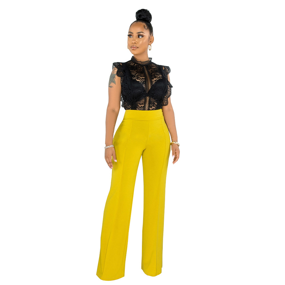Women Stretchy Wide Leg Pants Slacks Casual Back Zipper High Waist Straight Dress Long Pants Work