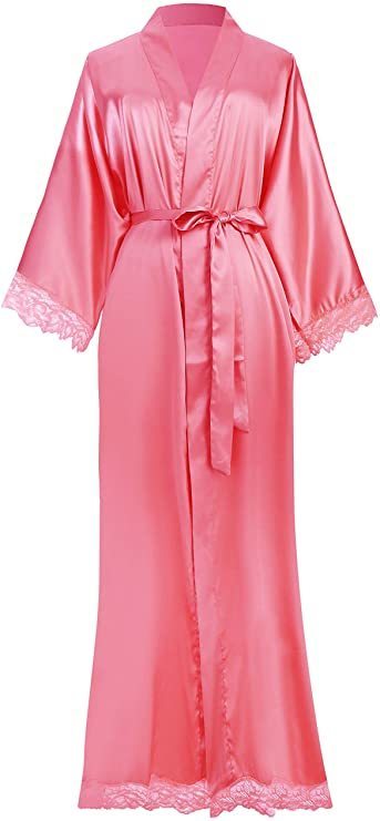 Women's Robe Silk Satin Lace s Bridesmaid Bride s Wedding Long Bathrobe Womens Lingerie 220830