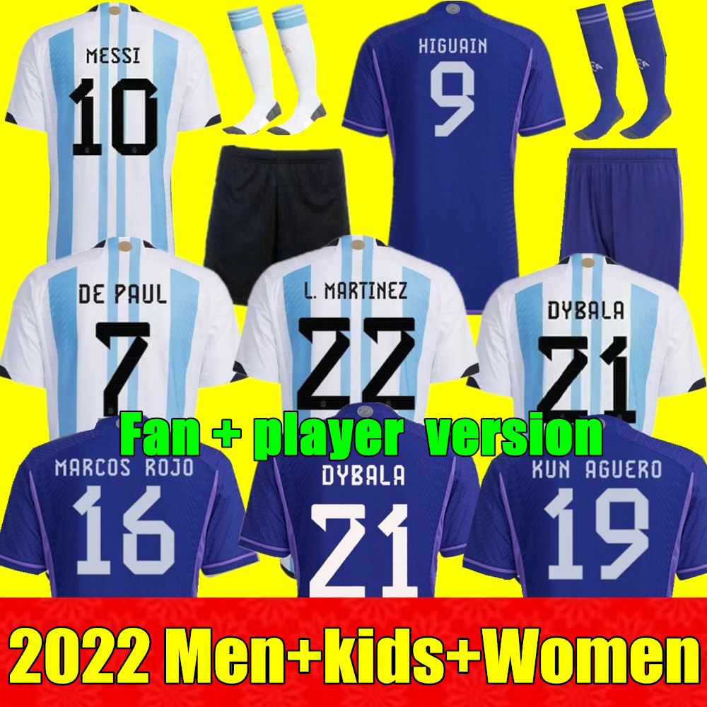 New 2022 Argentina soccer Jerseys 22 23 J.ALVAREZ DYBALA MESSIS DI MARIA KUN MARTINEZ MARADONA football shirt Men kids kit fans player version, Men home+world cup patch
New 2022 Argentina soccer Jerseys 22 23 J.ALVAREZ DYBALA MESSIS DI MARIA KUN MARTINEZ MARADONA football shirt Men kids kit fans player version, Men home+world cup patch