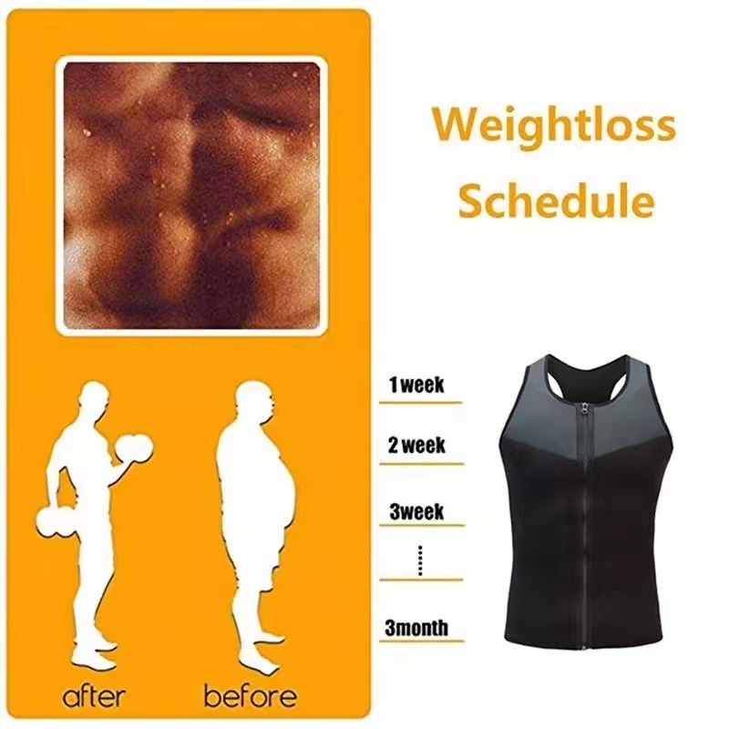 Men's Body Shapers Shaper Wear Vest Neoprene Sweating Abdomen Zipper Splicing Fitness V neck Sauna Suit Corset Top Shirt Bodysuit Slimming 220830