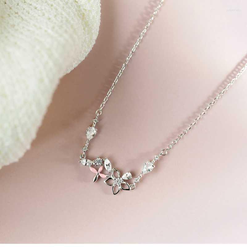 Pendant Necklaces Sweet Lovely 925 Sterling Silver Fresh Flower Necklace Smooth Shiny Zircon Sakura Hollow Feminine Fashion Jewelry Gift
Pendant Necklaces Sweet Lovely 925 Sterling Silver Fresh Flower Necklace Smooth Shiny Zircon Sakura Hollow Feminine Fashion Jewelry Gift