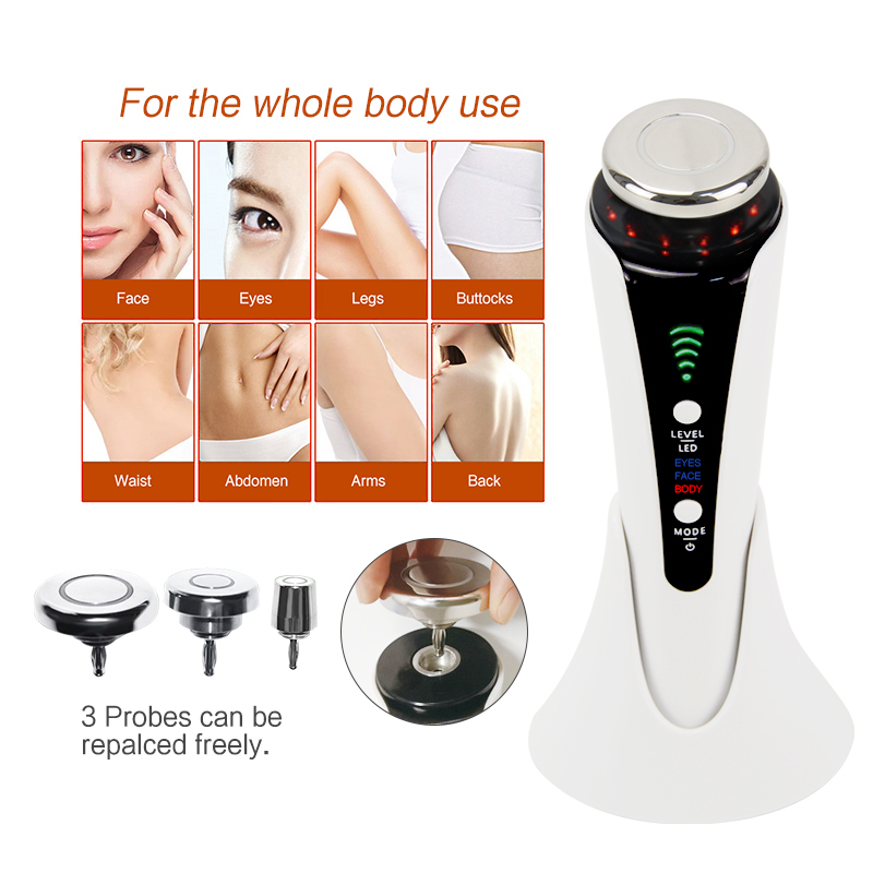 3 In 1 RF Beauty Device Face Lifting Facial Mesotherapy Radio Frequency RF Eyes Massager Anti Aging Wrinkle Removal Skin Rejuvenation Body Tightening