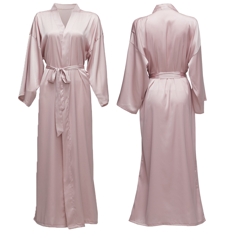 Women's Robe Owiter Satin Chiffon s Bridesmaid s Bride Women Wedding Long Bathrobe White 220830
