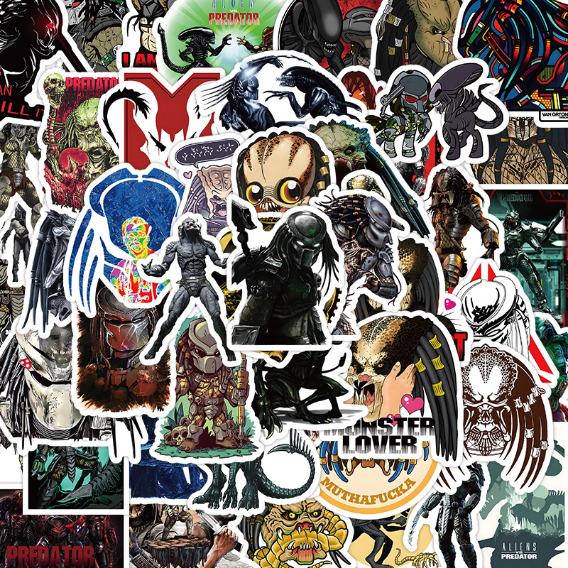 53Pcs Classical Movie Predator Stickers Predator Prey Graffiti Kids Toy Skateboard Car Motorcycle Bicycle Sticker Decals, Multi colors
53Pcs Classical Movie Predator Stickers Predator Prey Graffiti Kids Toy Skateboard Car Motorcycle Bicycle Sticker Decals, Multi colors