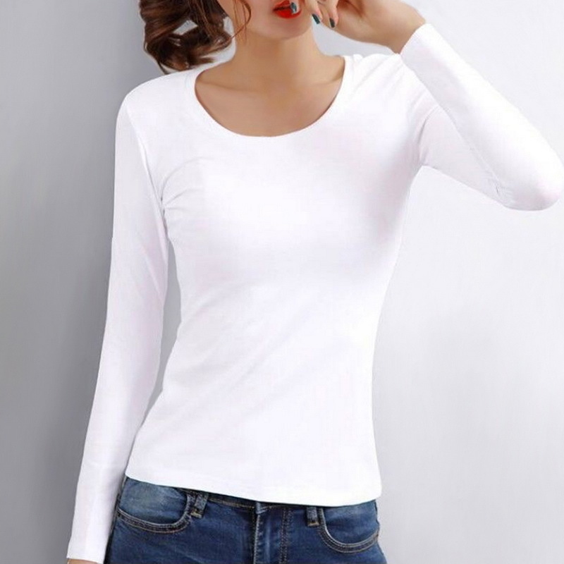Women's Thermal Underwear Women Seamless Bottoming Shirt Solid Color Longsleeved Tshirt Thin Velvet Heating Fiber Top 220830