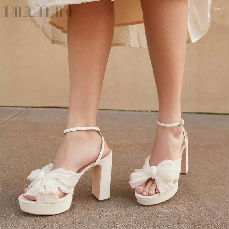 Sandals Brand Design Platform Pleated Bow Heel Women's Open Toe Block High Heels Strappy Wedding Bridal Dress Summer Shoes Woman, White
Sandals Brand Design Platform Pleated Bow Heel Women's Open Toe Block High Heels Strappy Wedding Bridal Dress Summer Shoes Woman, White