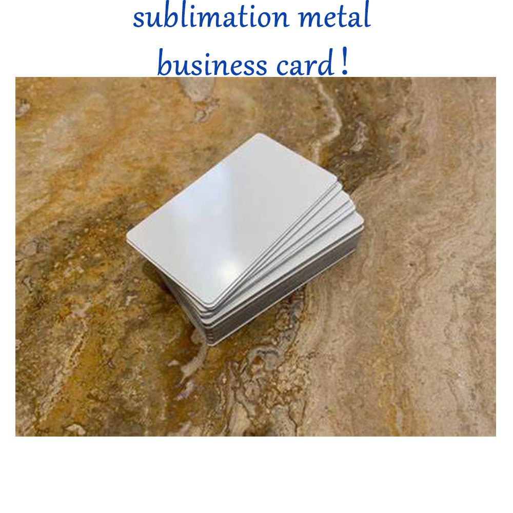 Sublimation Blank Metal Business Cards files 86x54mm White Aluminum Name Card for Heat Transfer Color UV Print Blanks 0.22mm