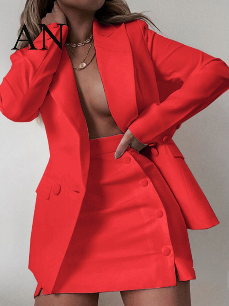 Two Piece Dress Women's Office Professional Suit Small Coat Short Skirt Twopiece 2 Set Plus 220830