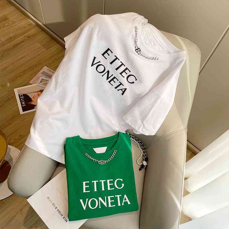Designer t Shirt Botteg Ven Shirt European Goods 2022 Early and New Letters Bv Large Short Sleeve T-shirt Women' Green Loose Chain Fashion Brand, White
Designer t Shirt Botteg Ven Shirt European Goods 2022 Early and New Letters Bv Large Short Sleeve T-shirt Women' Green Loose Chain Fashion Brand, White