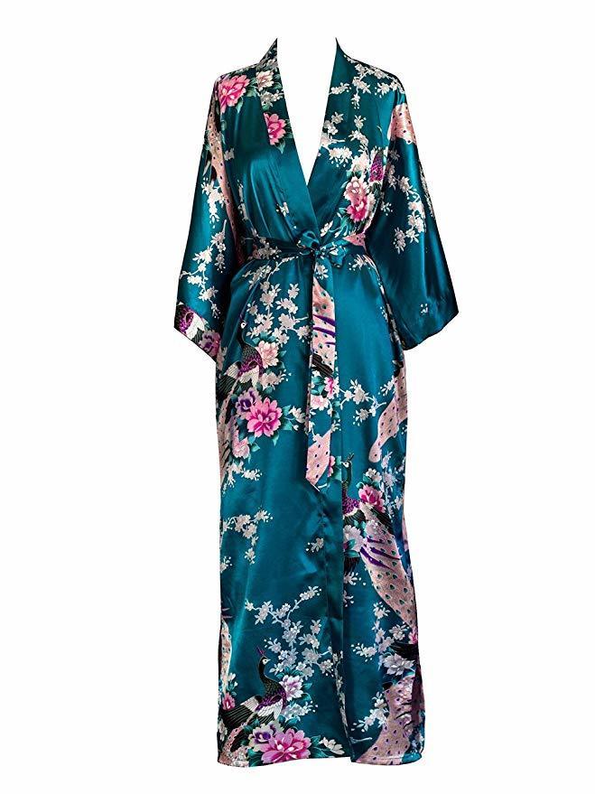 Women's Robe FZSLCYIYI Kimono Sexy FlOral bridal Bridesmaid s Woman Flower Party Wedding Long Sleepwear Bathrobe 220830