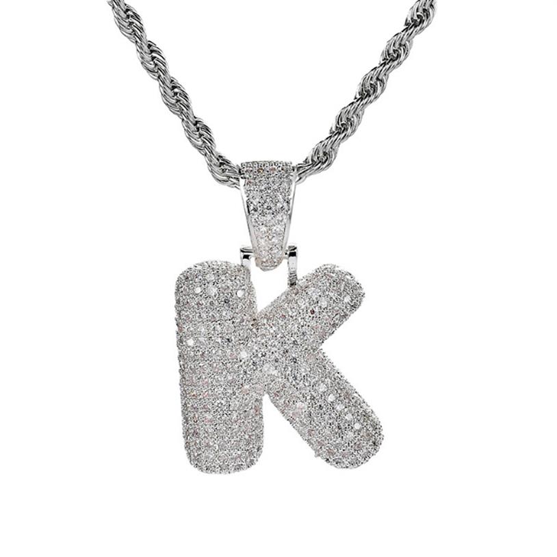 Silver 26 Letters for Choice Bubble Letter Pendant Necklace With Micro Pave Cubic Zirconia Hip Hop Chain Necklace For Men Unisex J213g 
Silver 26 Letters for Choice Bubble Letter Pendant Necklace With Micro Pave Cubic Zirconia Hip Hop Chain Necklace For Men Unisex J213g