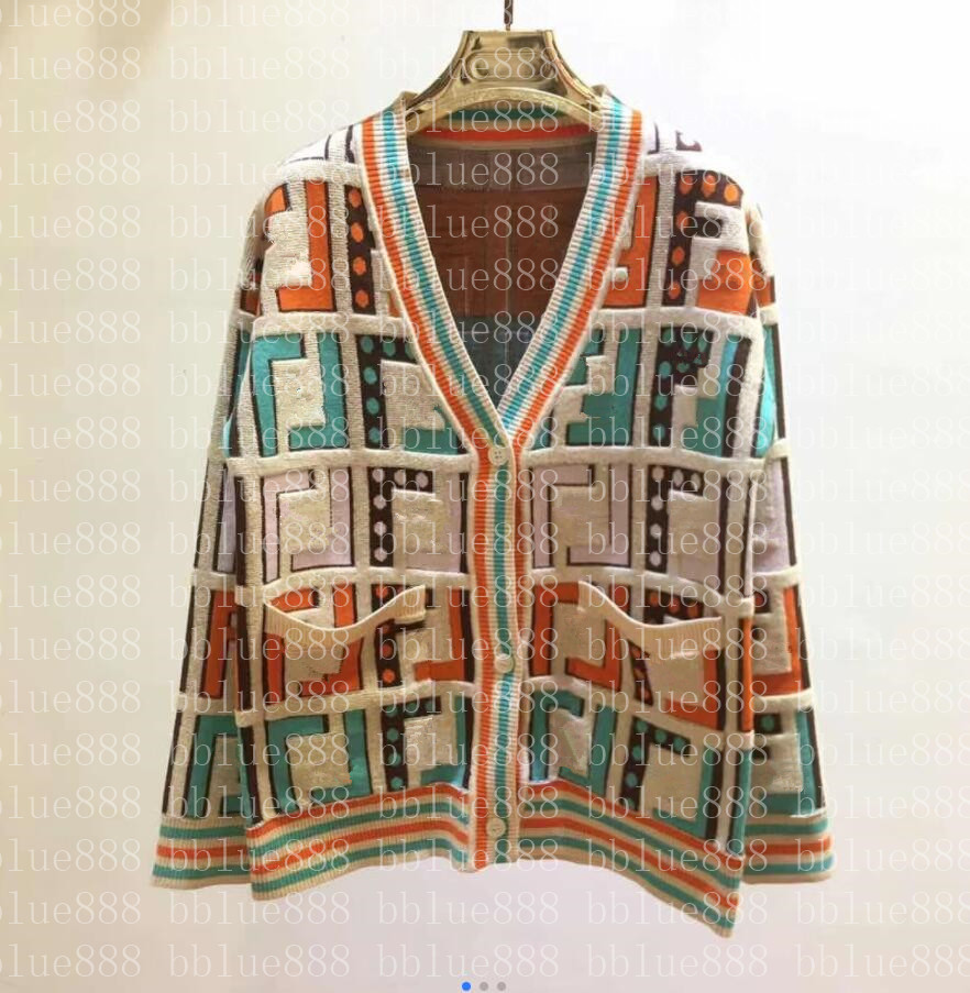 22 women's Sweaters knitted V-neck single-breasted cardigan sweater color three-dimensional heavy industry 828