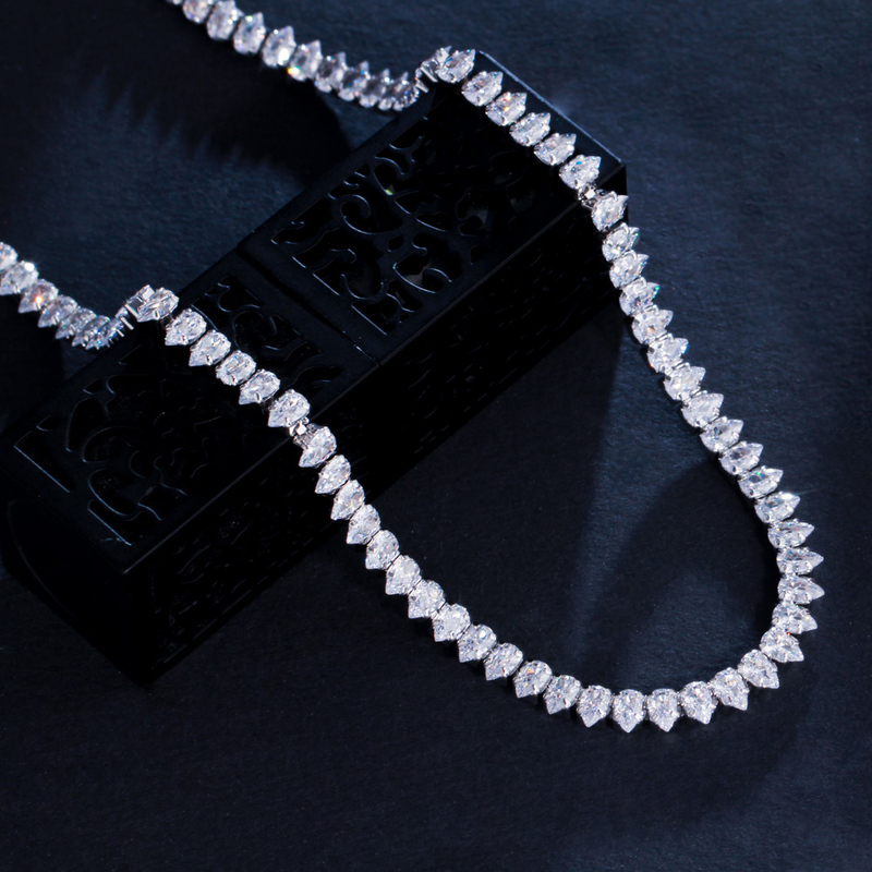 Other Jewelry Sets CWWZircons Gorgeous Cubic Zirconia White Gold Color Round Wedding Bridal Necklace Earrings Party Set for Brides T567 220831