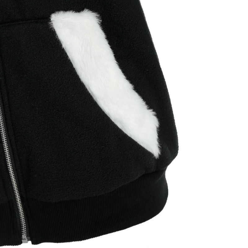 Womens Hoodies Sweatshirts Fashion Plush Cat Ear Hooded Jacket Coat Casual Sweatshirt Zipper Coat Streetwear Female Winter Long Sleeve Womens Outerwea