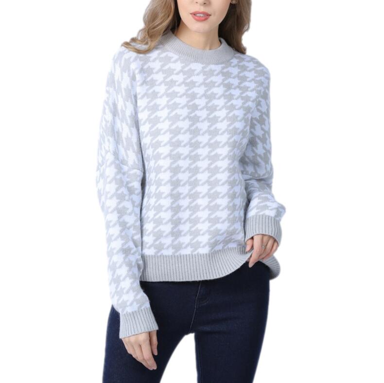 Women's Sweaters Round Neck Long-sleeved Sweater Jacquard Thickened Pullovers Jumpers, 03
Women's Sweaters Round Neck Long-sleeved Sweater Jacquard Thickened Pullovers Jumpers, 03