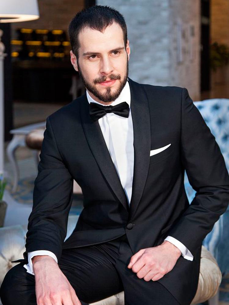 Black Mens Suits Slim Fit Groomsmen Wedding Tuxedos Two Pieces Designer One Button Blazers Formal Suit With Jacket And Pants