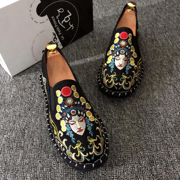 Safety Shoes Embroidered Mens Casual Loafers Summer Fashion Slip on Male Canvas Lightweight Breathable Flat 220831