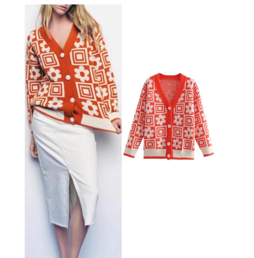 Women Sweater New Fashion Chic Geometric Cardigan Casual Single Breasted Tops Female Long Sleeve Street Outfits, Brown
Women Sweater New Fashion Chic Geometric Cardigan Casual Single Breasted Tops Female Long Sleeve Street Outfits, Brown