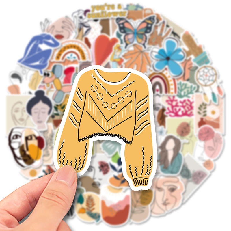 50 BOHO graffiti Sticker Phone Laptop Skateboard Car Stickers Pack for Luggage Guitar Helmet Sticker