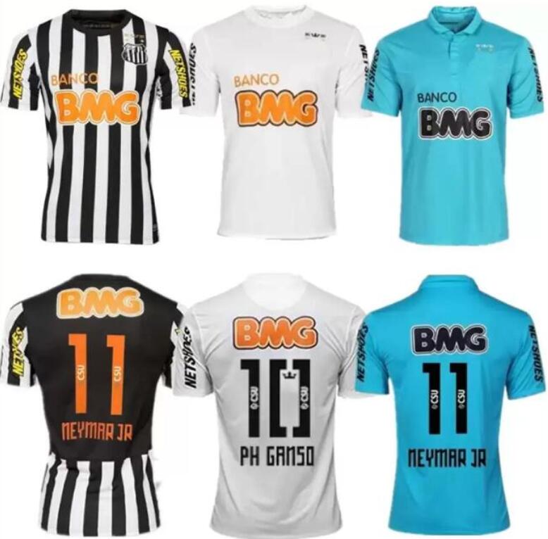 

1912 2011 2012 2013 Santos retro soccer jersey 11 12 13 NEYMAR JR Ganso Elano Borges Felipe Anderson vintage classic football shirts jersey 666